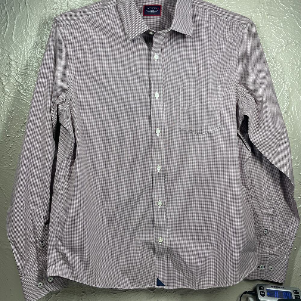 UNTUCKit Long Sleeve Checkered Button Up Shirt Mens Slim Fit size large